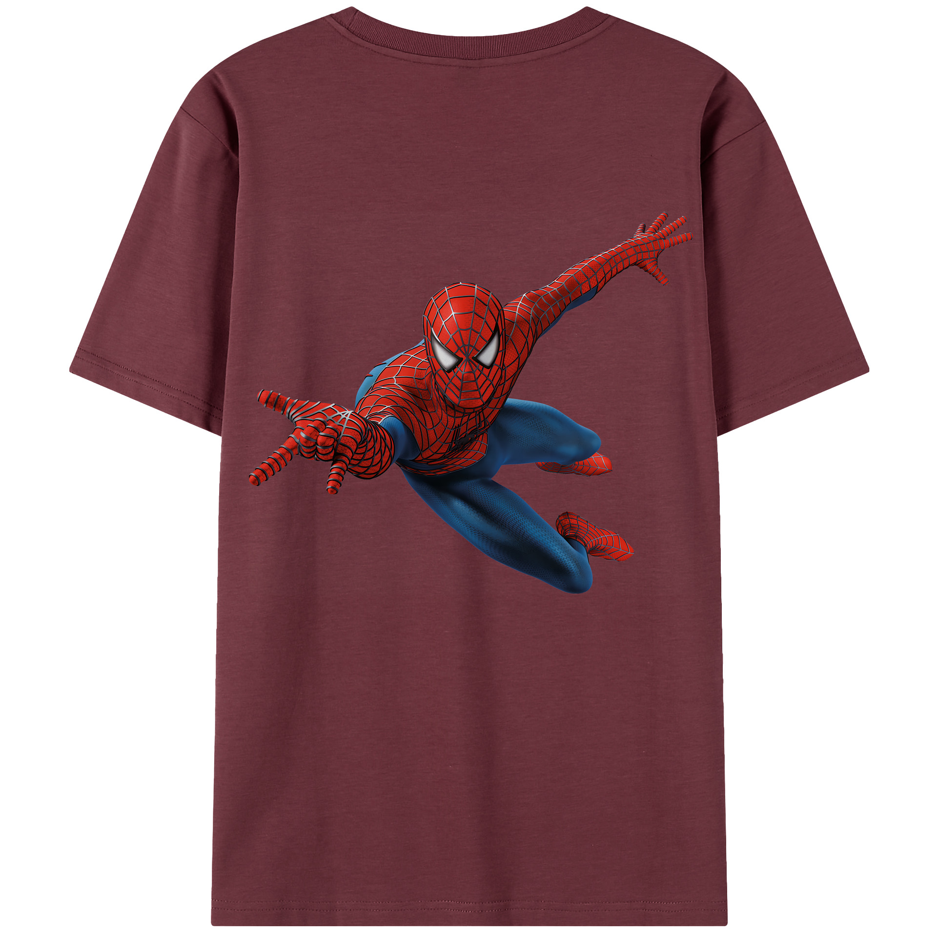 （画像用） Spider Man スパイダーマン 綿100％半袖Tシャツ（背面プリント）